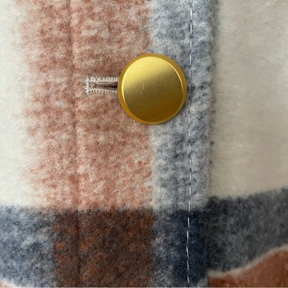 NWT Joie Grey &  rust plaid oversized shacket, Sz Large - Picture 13 of 14